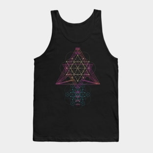 Flower of Life Shirt - Rainbow Triangle - Sacred Geometry - Festival - Psychedelic Artwork - Spiritual Tank Top